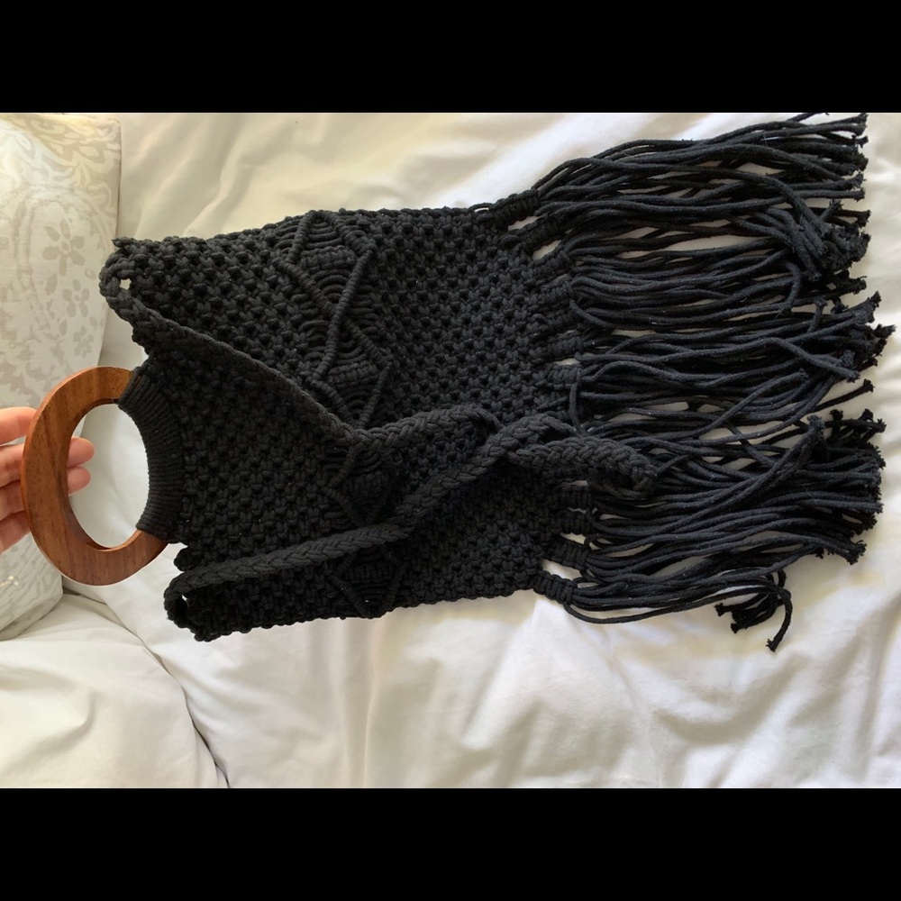 Black Macrame Handbag